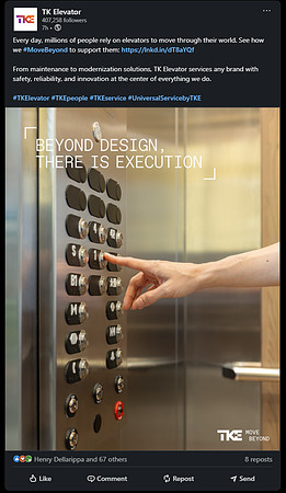 TK Elevator - LinkedIn Post | Photography