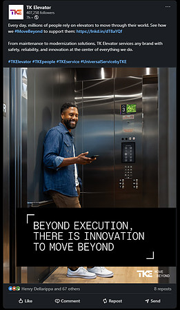 TK Elevator - LinkedIn Post | Photography
