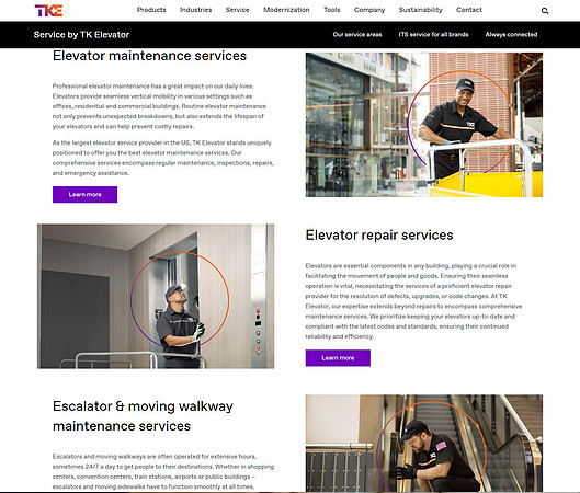 TK Elevator - Service Page | Photography