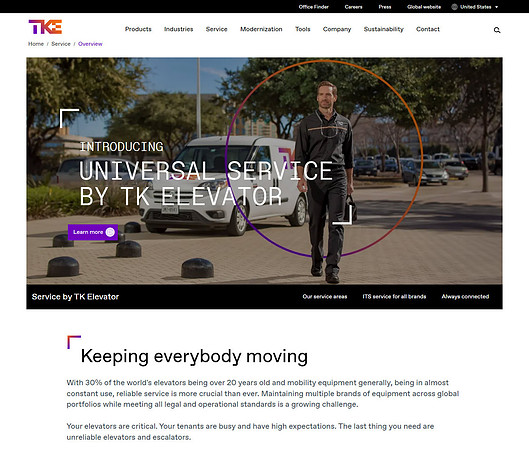 TK Elevator - Service Page | Photography