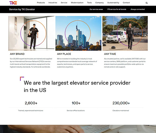 TK Elevator - Service Page | Photography